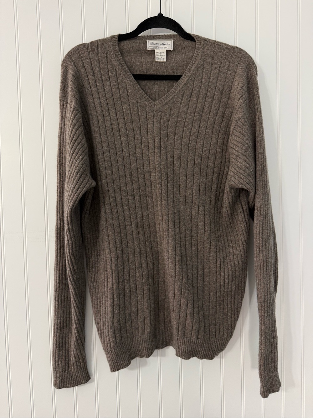 Vintage Poeta Moda Brown Cashmere Ribbed Sweater